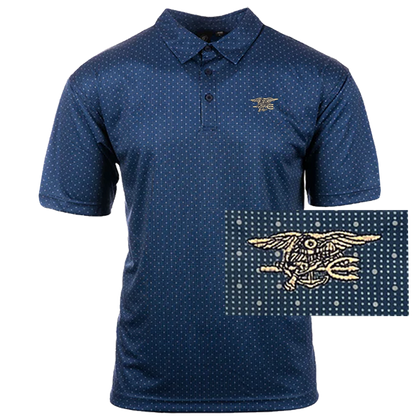 Burnside Trident Navy Dot Polo Shirt