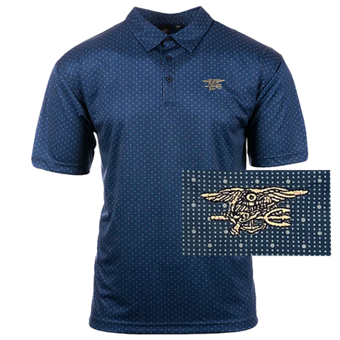 Burnside Trident Navy Dot Polo Shirt