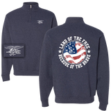 Trident Land of the Free Heather Navy Cadet Collar Quarter-Zip Sweatshirt