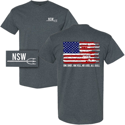 One Shot, One Kill, No Luck, All Skill NSW T-shirt