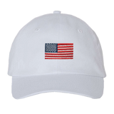 Youth White Cap with American Flag and 3D Navy Trident